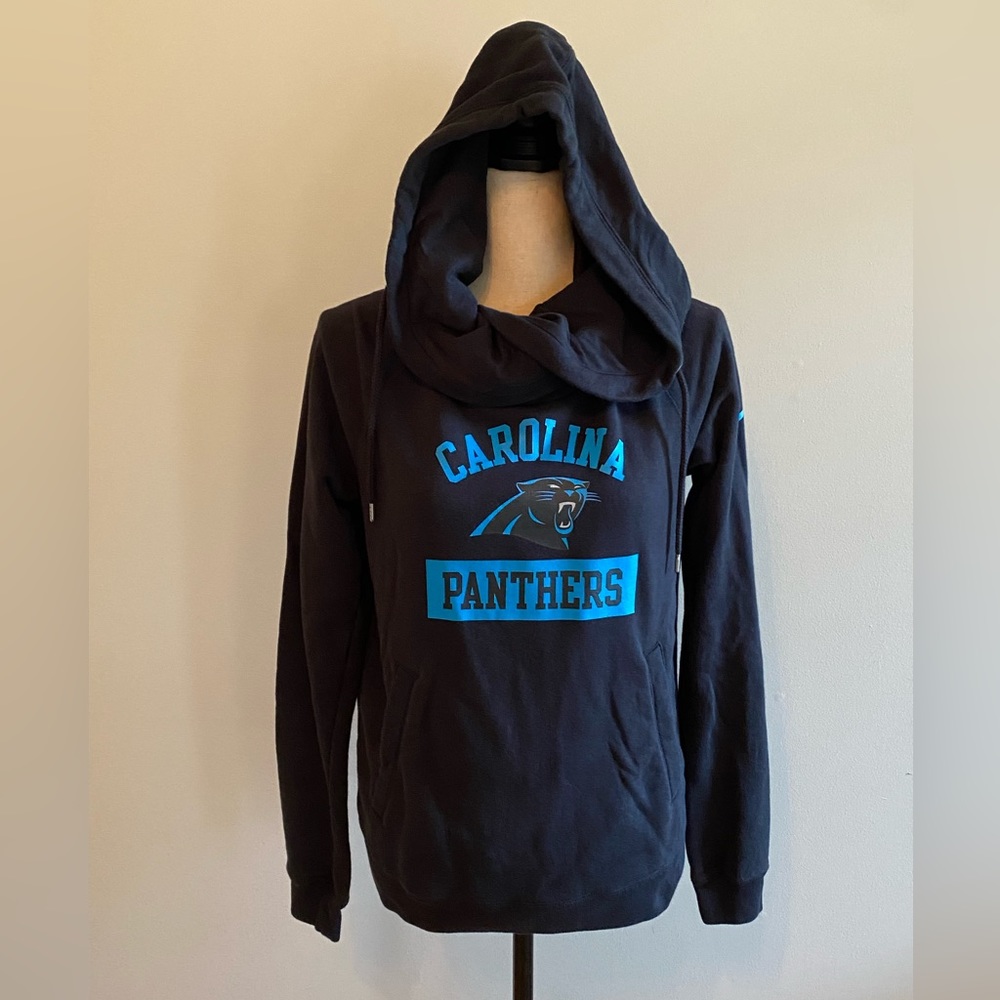 NFL Team Apparel Carolina Panthers Nike Funnel Neck Pullover Hoodie Womens Small